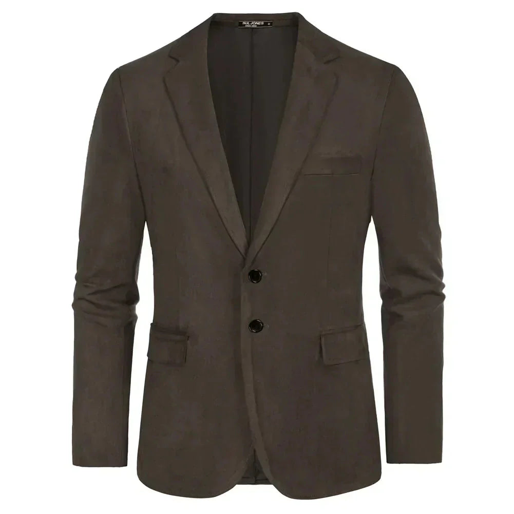 Blazer Masculino Bonzzano BZ029 em camurça com modelagem ajustada.