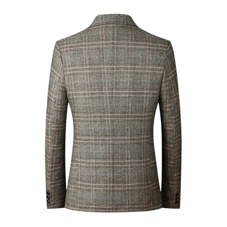 Blazer Masculino em Lã Quadriculado Bonzzano BZ031 com corte slim fit.