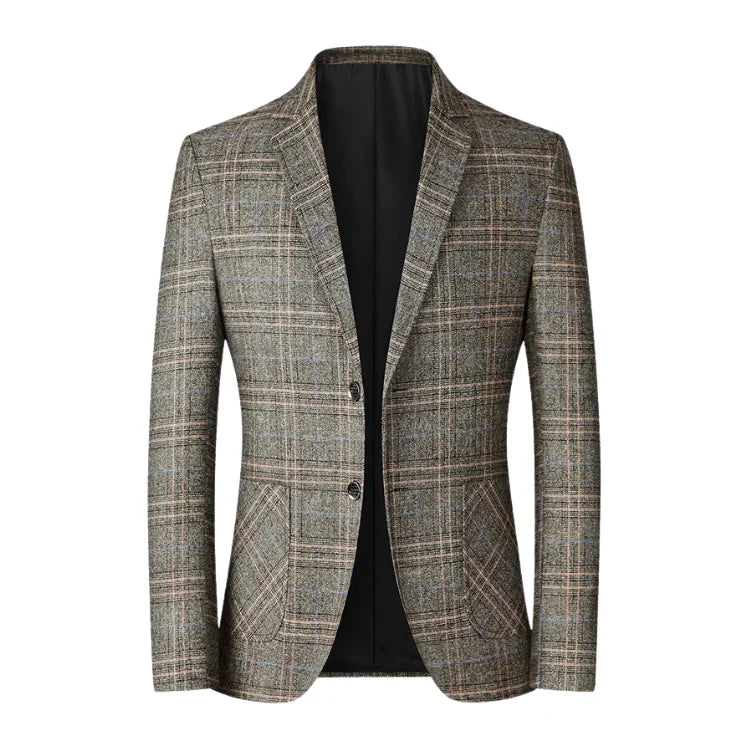 Blazer Masculino em Lã Quadriculado Bonzzano BZ031 com corte slim fit.