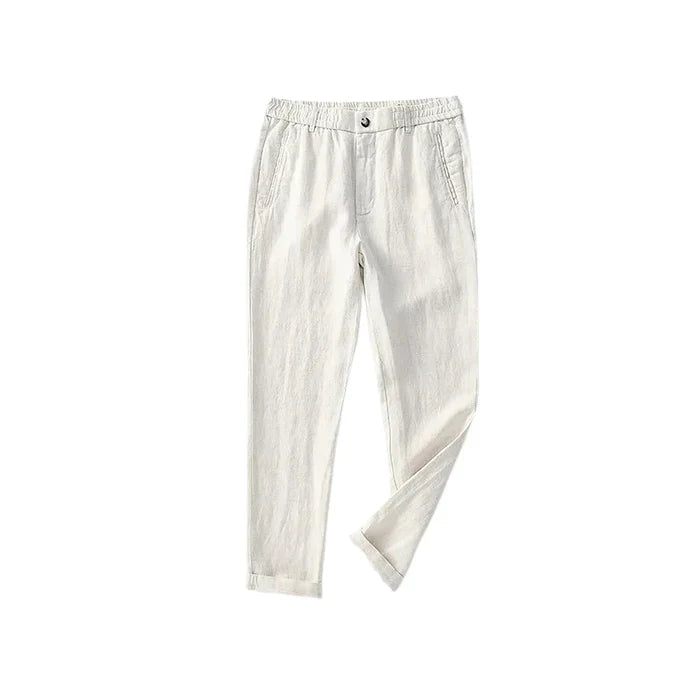 Calça de Linho Masculina Bonzzano BZ010 em linho nobre, elegante e confortável.