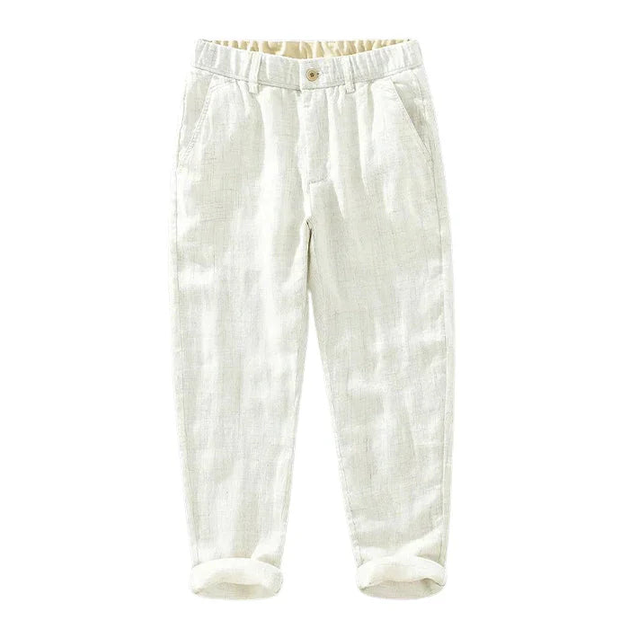 Calça de Linho Masculina Bonzzano BZ009 em tecido premium, estilo clássico.