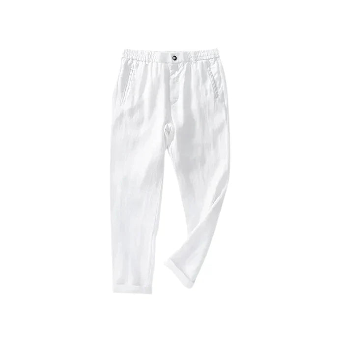Calça de Linho Masculina Bonzzano BZ010 em linho nobre, elegante e confortável.