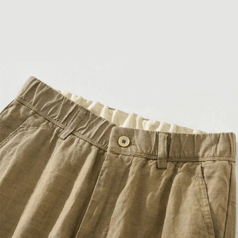 Calça de Linho Masculina Bonzzano BZ009 em tecido premium, estilo clássico.