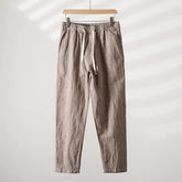 Calça de Linho Listrada Masculina Bonzzano BZ008 em fundo branco