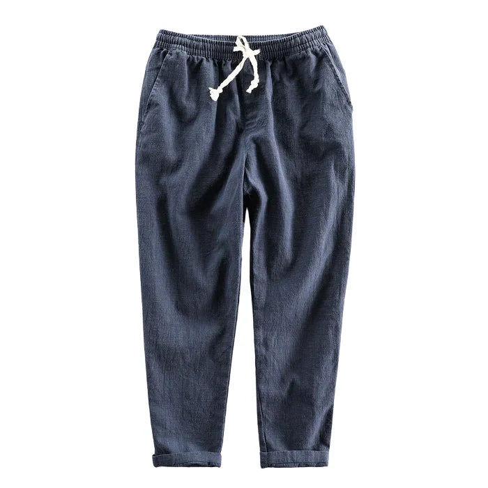 Calça de Linho Masculina Bonzzano BZ007 em linho, elegante e confortável.