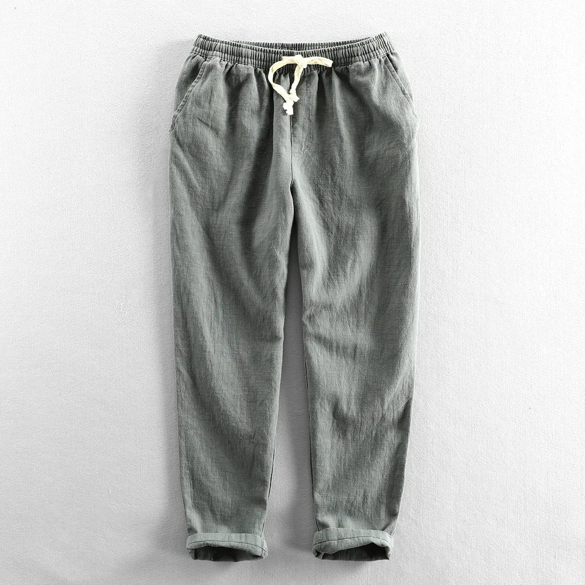Calça de Linho Masculina Bonzzano BZ007 em linho premium, elegante e confortável.
