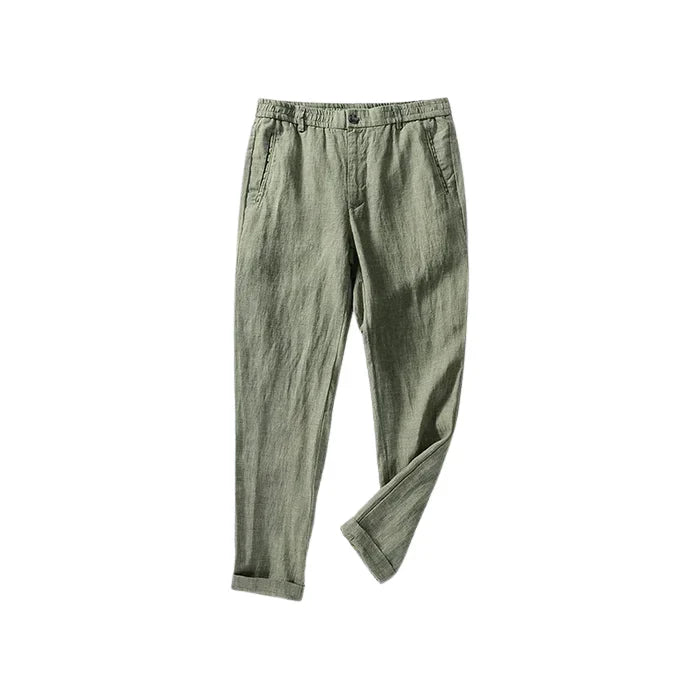 Calça de Linho Masculina Bonzzano BZ010 em linho nobre, elegante e confortável.