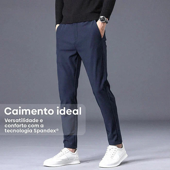 Calça Social Masculina Bonzzano BZ067 em tecido premium com corte slim fit