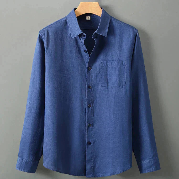 Camisa de Linho Masculina Bonzzano BZ001 em linho nobre, elegante e confortável.