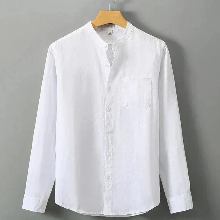 Camisa de Linho Masculina Bonzzano BZ001 em linho nobre, elegante e confortável.