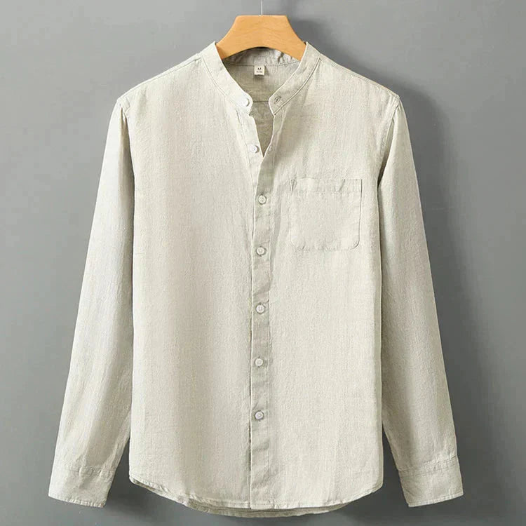 Camisa de Linho Masculina Bonzzano BZ001 em linho nobre, elegante e confortável.