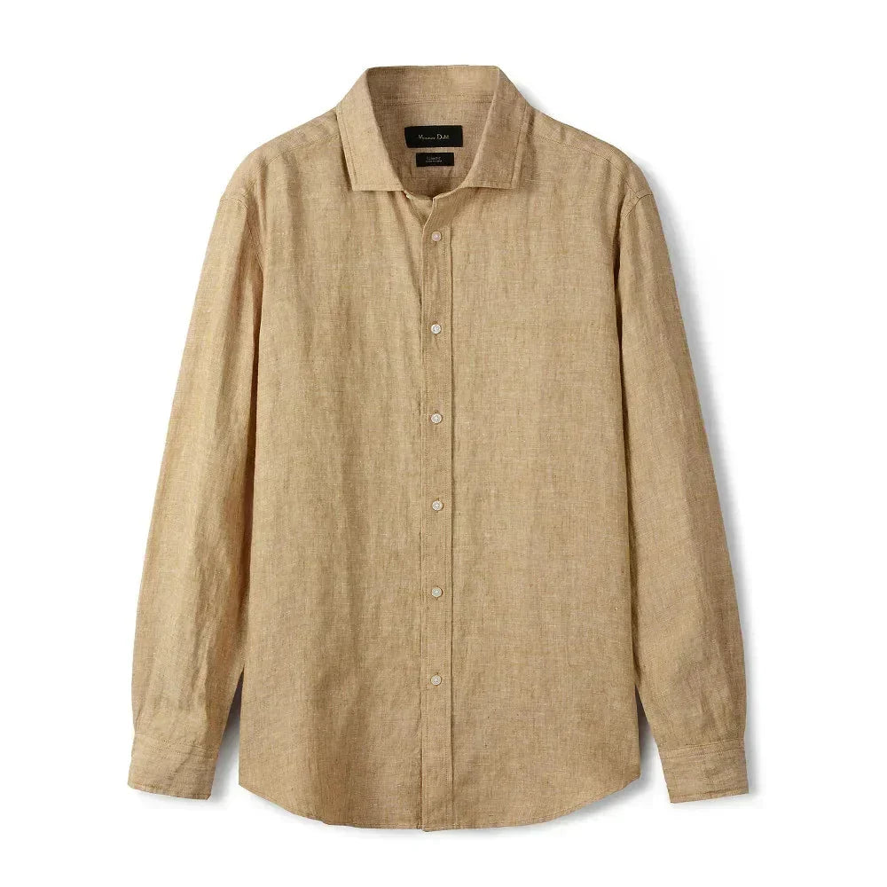 Camisa de Linho Lisa Masculina Bonzzano BZ347 em fundo branco