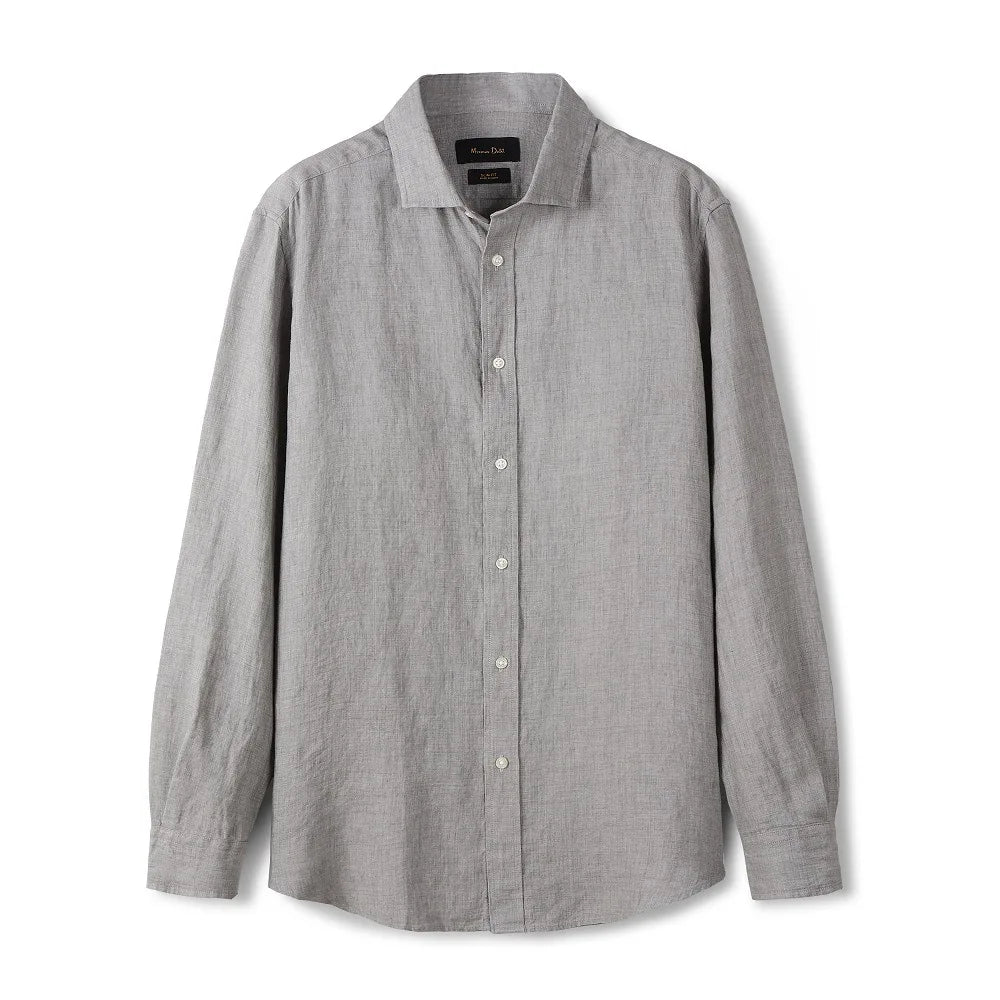 Camisa de Linho Lisa Masculina Bonzzano BZ347 em fundo branco