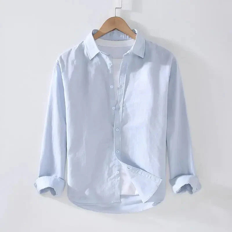 Camisa de Linho Masculina Bonzzano BZ005 em linho premium, elegante e confortável.
