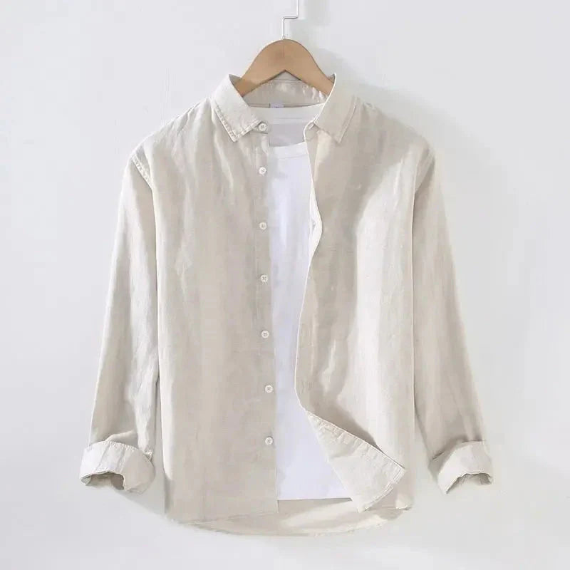 Camisa de Linho Masculina Bonzzano BZ005 em linho premium, elegante e confortável.