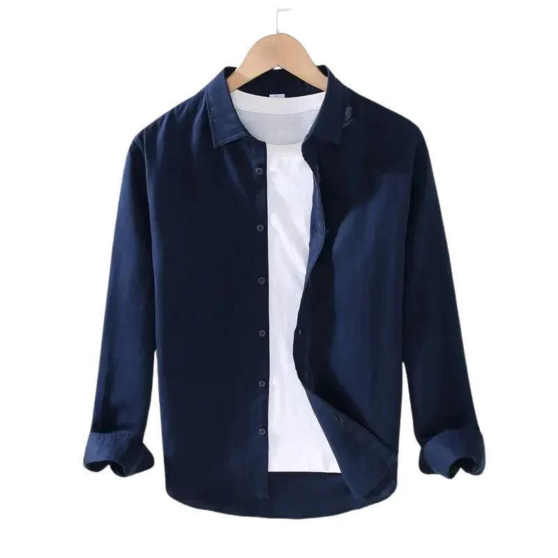 Camisa de Linho Masculina Bonzzano BZ005 em linho premium, elegante e confortável.