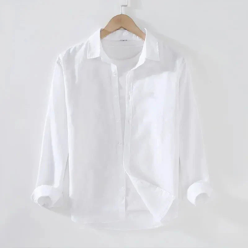 Camisa de Linho Masculina Bonzzano BZ005 em linho premium, elegante e confortável.