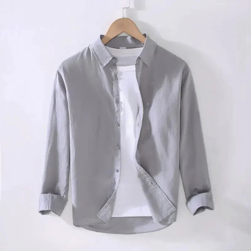 Camisa de Linho Masculina Bonzzano BZ005 em linho premium, elegante e confortável.
