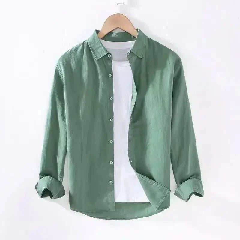 Camisa de Linho Masculina Bonzzano BZ005 em linho premium, elegante e confortável.