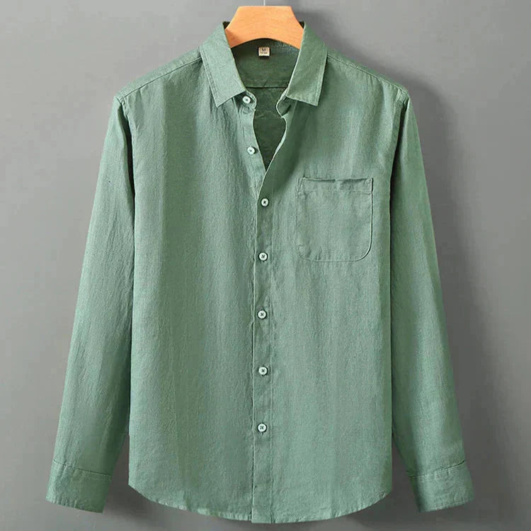 Camisa de Linho Masculina Bonzzano BZ001 em linho nobre, elegante e confortável.