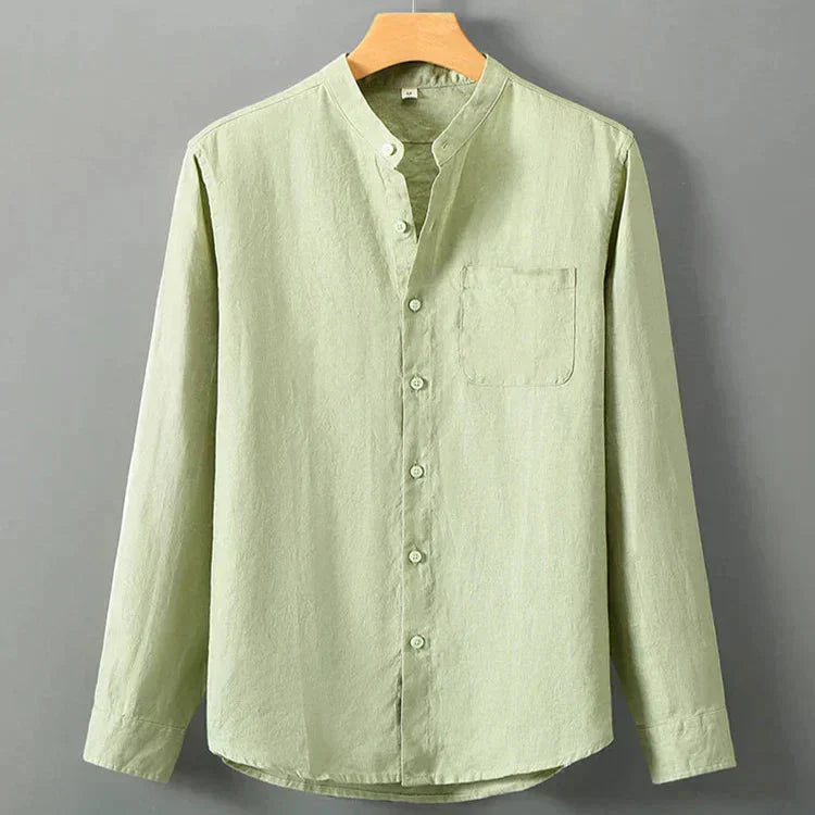 Camisa de Linho Masculina Bonzzano BZ001 em linho nobre, elegante e confortável.