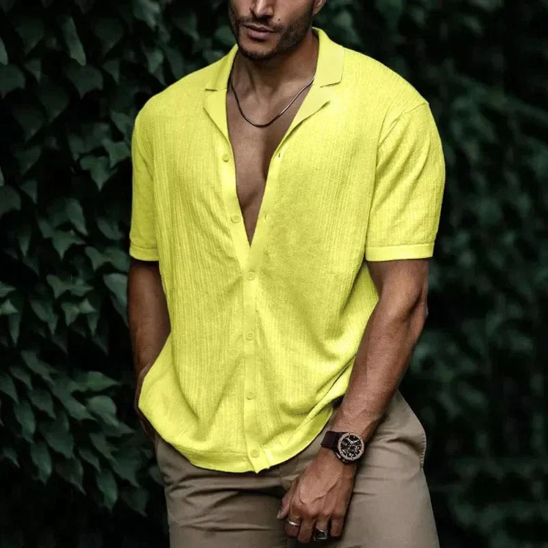Camisa Masculina Bonzzano BZ083 em algodão e poliéster, estilo moderno.