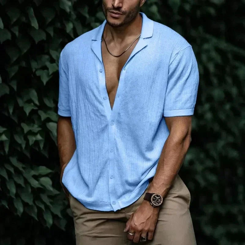 Camisa Masculina Bonzzano BZ083 em algodão e poliéster, estilo moderno.