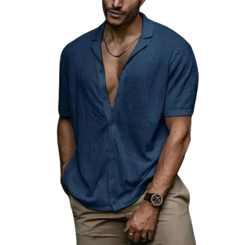 Camisa Masculina Bonzzano BZ083 em algodão e poliéster, estilo moderno.