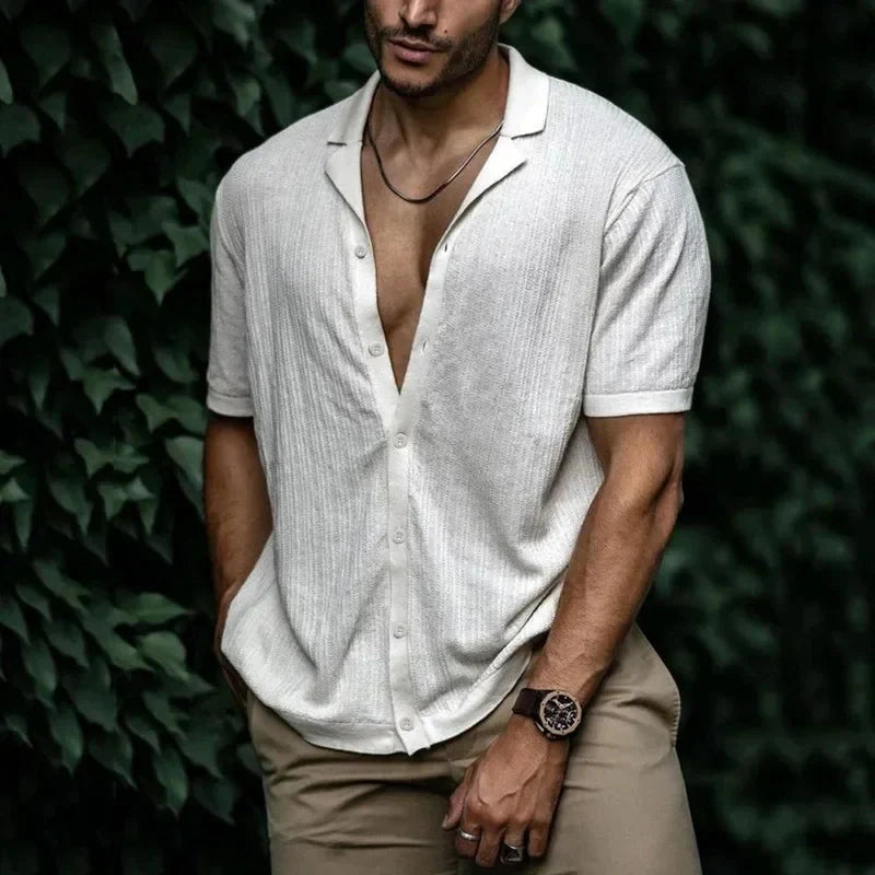 Camisa Masculina Bonzzano BZ083 em algodão e poliéster, estilo moderno.