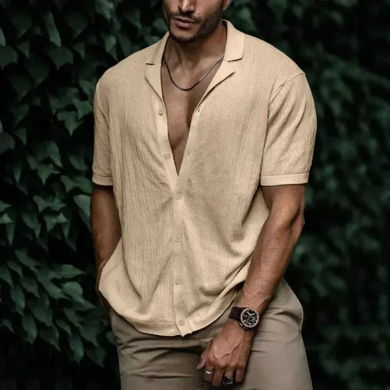 Camisa Masculina Bonzzano BZ083 em algodão e poliéster, estilo moderno.
