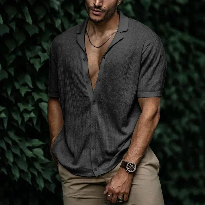 Camisa Masculina Bonzzano BZ083 em algodão e poliéster, estilo moderno.