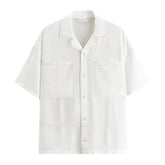 Camisa Masculina Bonzzano BZ361 em linho com contraste, moderna e confortável.