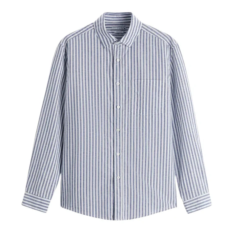 Camisa masculina listrada em linho Bonzzano BZ358 com design elegante.