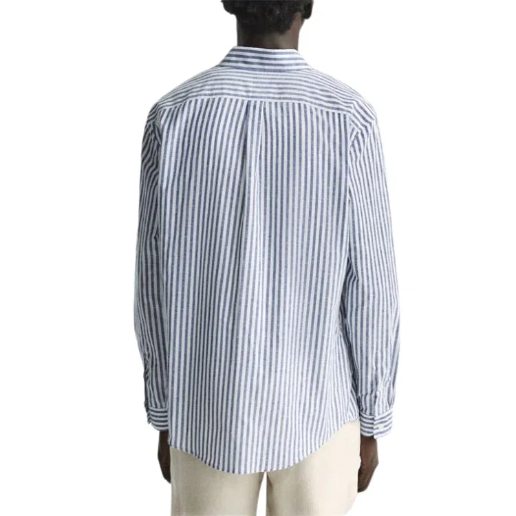 Camisa masculina listrada em linho Bonzzano BZ358 com design elegante.