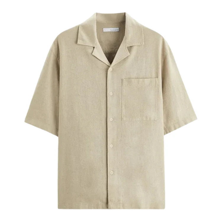 Camisa Masculina em Linho Relaxed Fit Bonzzano BZ360, ideal para climas quentes.