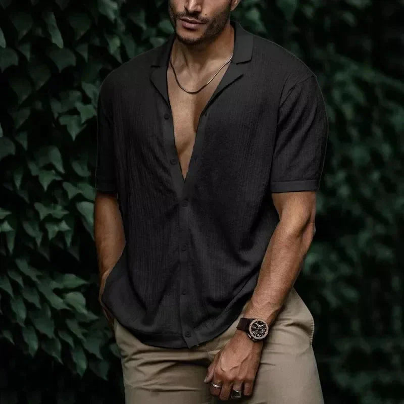 Camisa Masculina Bonzzano BZ083 em algodão e poliéster, estilo moderno.