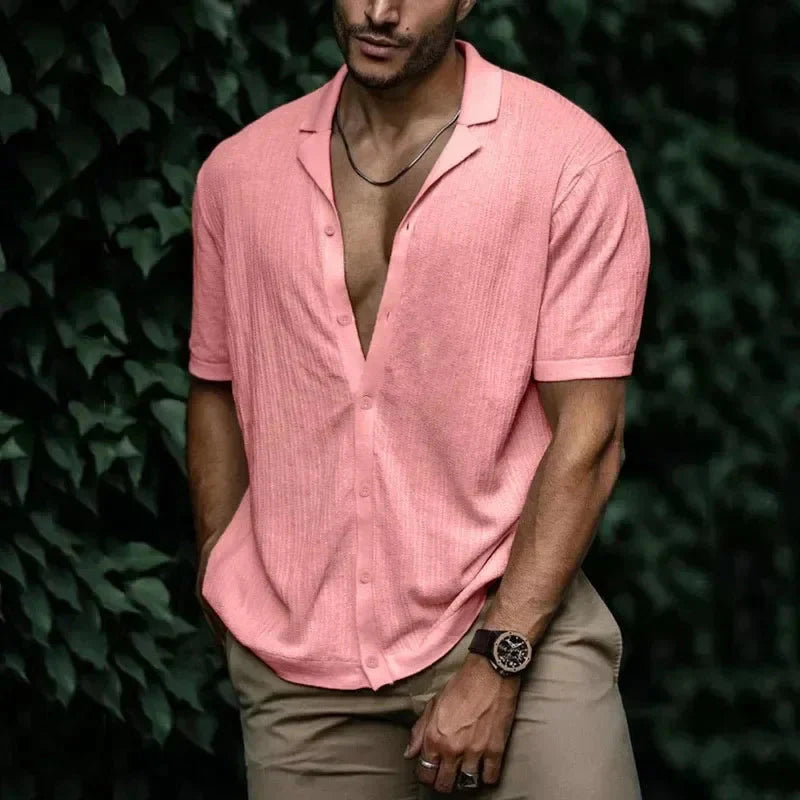 Camisa Masculina Bonzzano BZ083 em algodão e poliéster, estilo moderno.