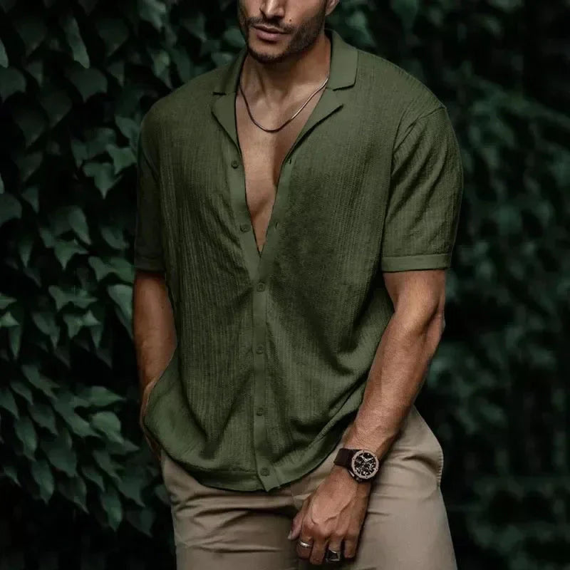 Camisa Masculina Bonzzano BZ083 em algodão e poliéster, estilo moderno.