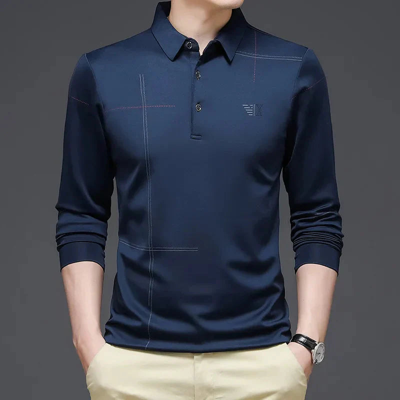Camisa Polo Manga Comprida Masculina Bonzzano BZ052 em tecido premium.