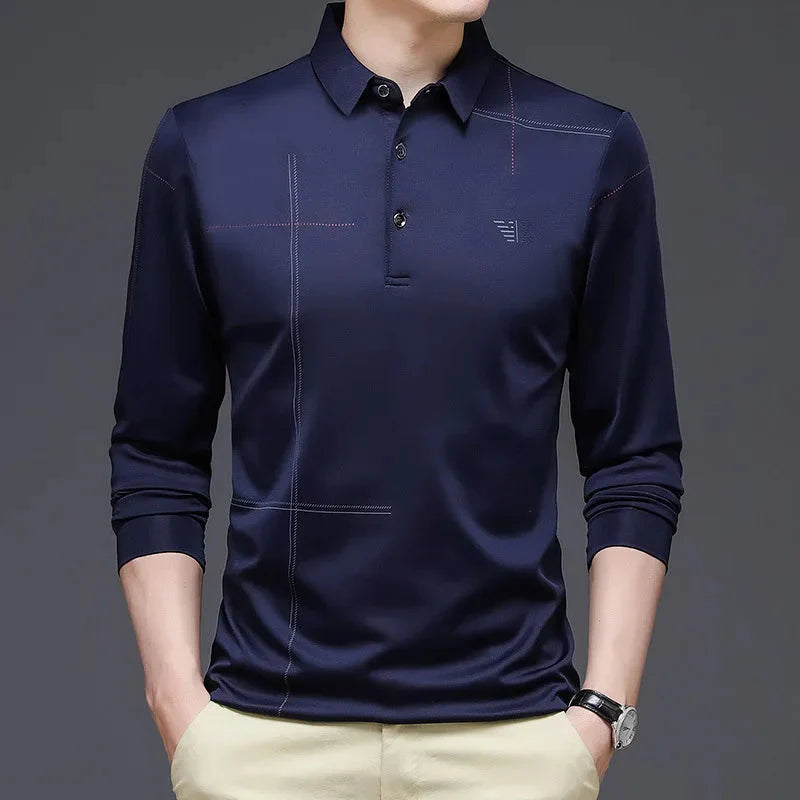 Camisa Polo Manga Comprida Masculina Bonzzano BZ052 em tecido premium.