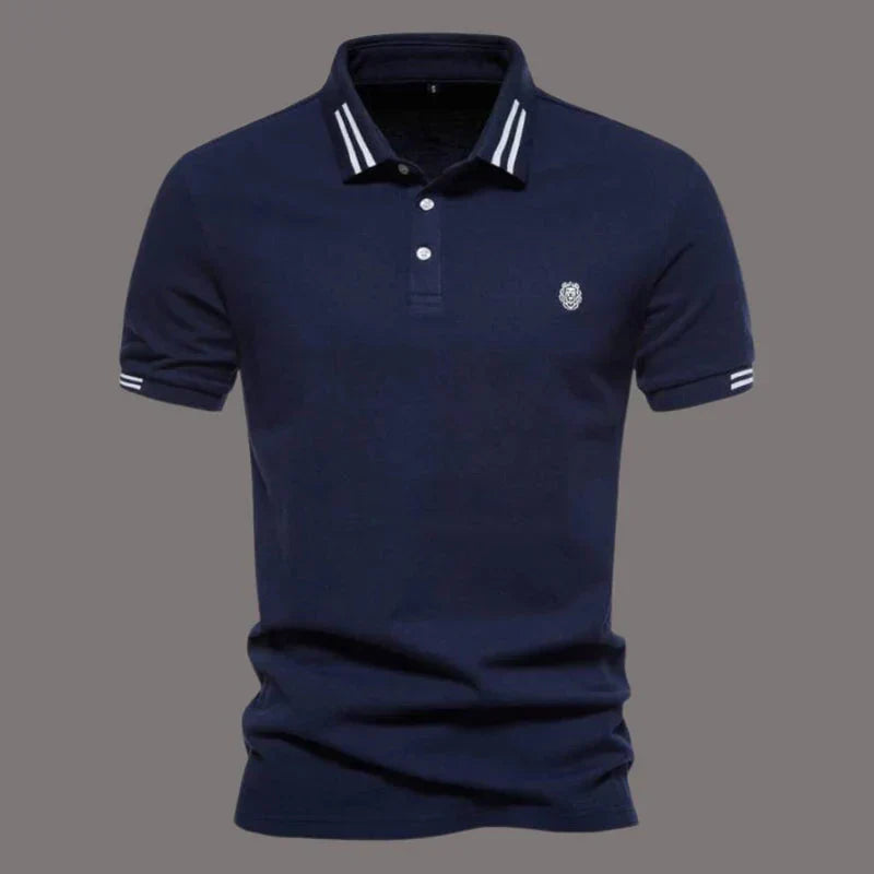 Camisa Polo Masculina Bonzzano BZ201 em algodão com detalhes bordados.