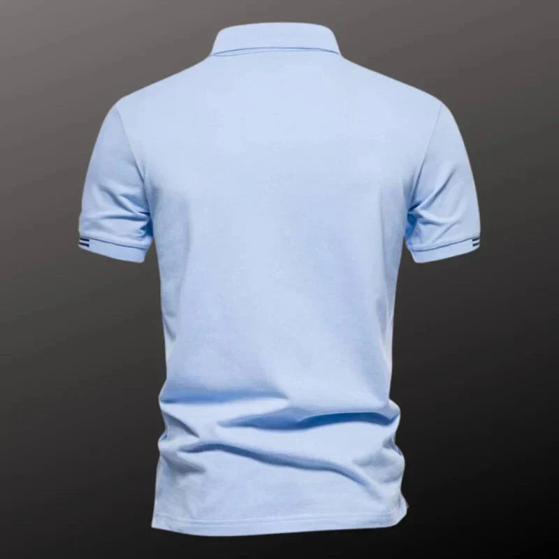 Camisa Polo Masculina Bonzzano BZ201 em algodão com detalhes bordados.