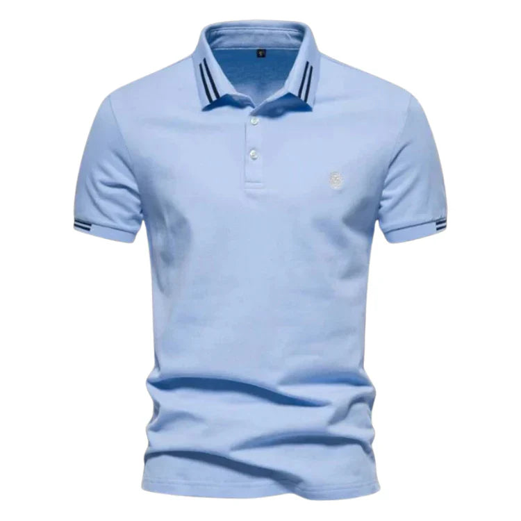 Camisa Polo Masculina Bonzzano BZ201 em algodão com detalhes bordados.