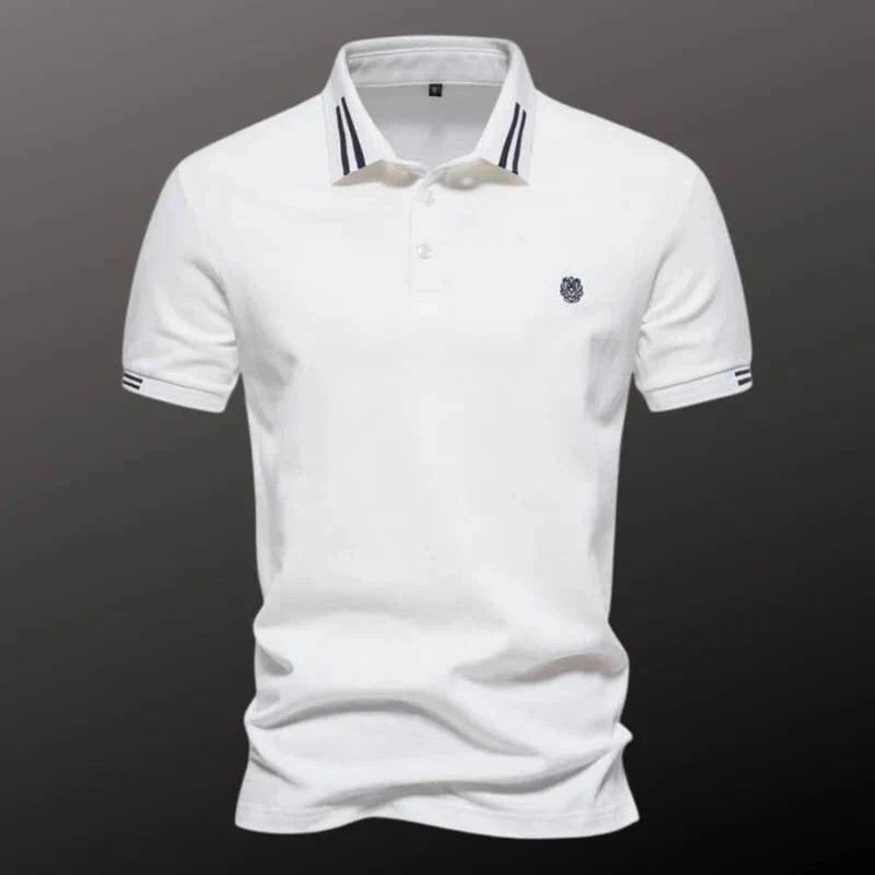 Camisa Polo Masculina Bonzzano BZ201 em algodão com detalhes bordados.