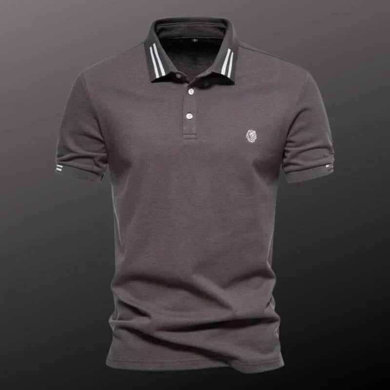 Camisa Polo Masculina Bonzzano BZ201 em algodão com detalhes bordados.