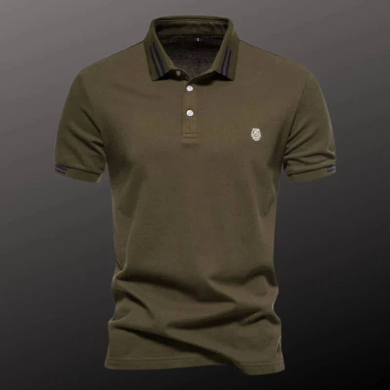 Camisa Polo Masculina Bonzzano BZ201 em algodão com detalhes bordados.