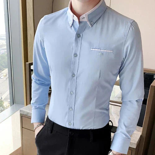 Camisa Social Masculina Bonzzano BZ152 em corte slim fit e tecido de alta qualidade
