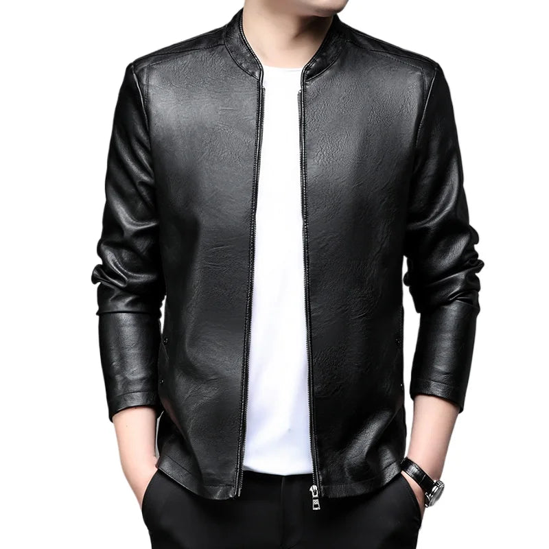 Jaqueta De Couro Masculina Bonzzano BZ169 com design clássico e elegante