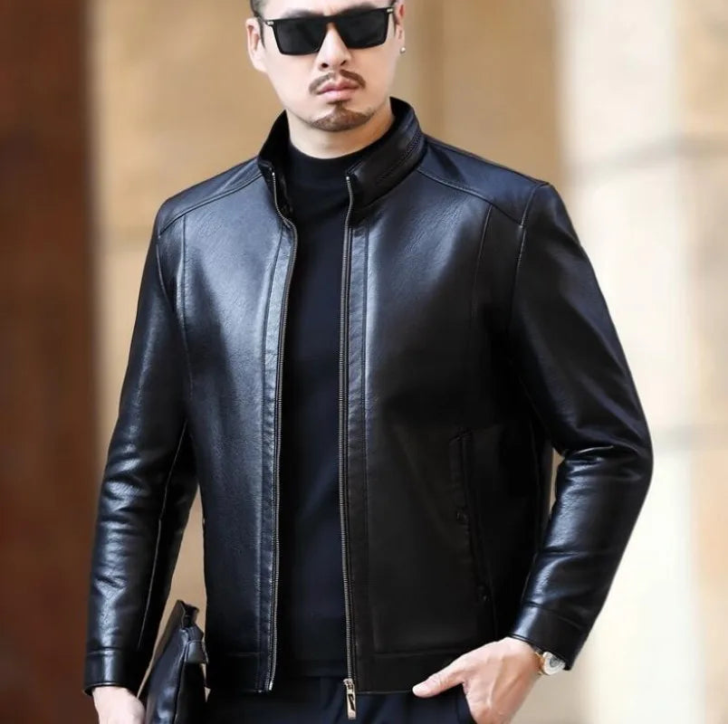 Jaqueta De Couro Masculina Bonzzano BZ114 em couro de alta qualidade.