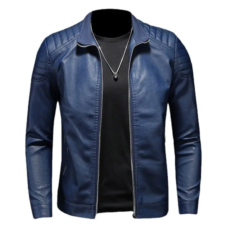 Jaqueta de Couro Motociclista Masculina Bonzzano BZ167 em couro resistente.